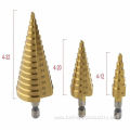 Coated Hex Shank Straight Flute Step Drill Bit